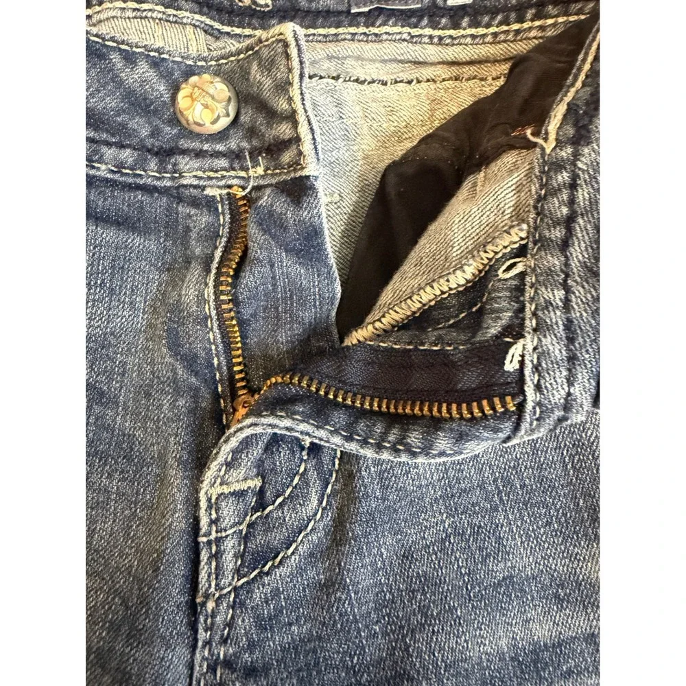 Miss Me Bootcut Jeans Blue Embroidered Crystal Embellished Size 29 - Picture 5 of 14